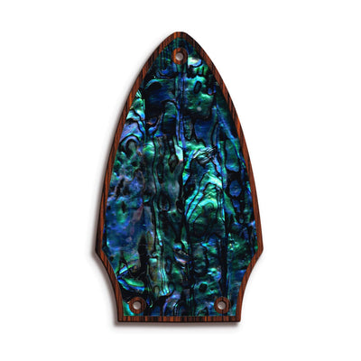 GibsonbyThalia Truss Rod Cover Custom Truss Rod Cover | Shape T8 - Fits Many Gibson Guitars Blue Abalone / Indian Rosewood