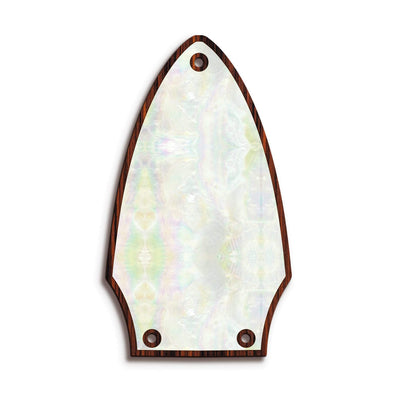 GibsonbyThalia Truss Rod Cover Custom Truss Rod Cover | Shape T8 - Fits Many Gibson Guitars Mother of Pearl / Indian Rosewood