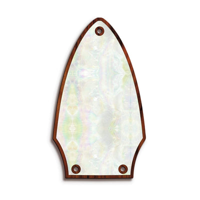 GibsonbyThalia Truss Rod Cover Custom Truss Rod Cover | Shape T8 - Fits Many Gibson Guitars Mother of Pearl / Santos Rosewood