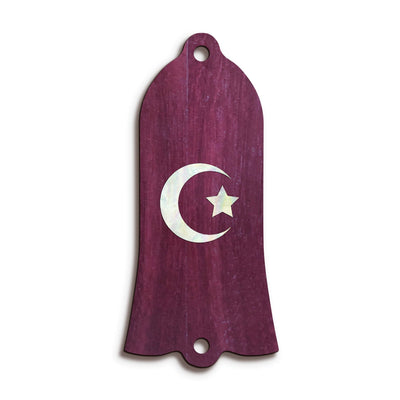 GibsonbyThalia Truss Rod Cover Gibson Truss Rod Cover (Traditional) | Shape T22 - Fits Gibson Guitars Pearl Crescent Moon / Purpleheart