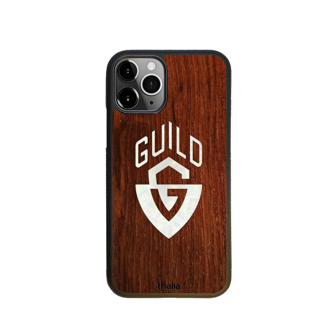 GuildbyThalia Phone Case Indian Rosewood & Guild G-Shield Pearl Logo | iPhone Case iPhone 11 Pro