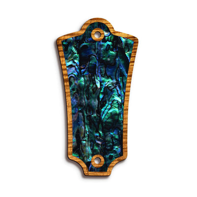 GuildbyThalia Truss Rod Cover Custom Truss Rod Cover | Shape T2 - Fits Most Guild Guitars Blue Abalone / AAA Curly Koa