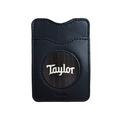 TaylorbyThalia Phone Wallet Taylor Pearl Logo | Leather Phone Wallet Black Ebony