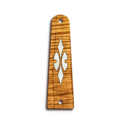 TaylorbyThalia Truss Rod Cover Classic Taylor Inlay Truss Rod Cover | Shape T14 - Fits 2 Hole Taylor Guitars 700 Series Reflections / AAA Curly Koa