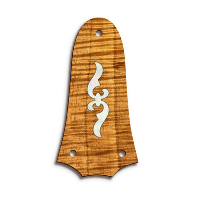 TaylorbyThalia Truss Rod Cover Classic Taylor Inlay Truss Rod Cover | Shape T3 - Fits 3 Hole Taylor Guitars 400 Series Renaissance / AAA Curly Koa