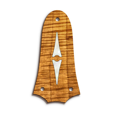 TaylorbyThalia Truss Rod Cover Classic Taylor Inlay Truss Rod Cover | Shape T3 - Fits 3 Hole Taylor Guitars Progressive Diamonds / AAA Curly Koa