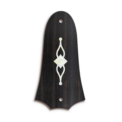 TaylorbyThalia Truss Rod Cover Classic Taylor Inlay Truss Rod Cover | Shape T4 - Fits 2 Hole Taylor Guitars 300 Series Gemstone / Black Ebony