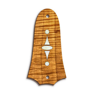 TaylorbyThalia Truss Rod Cover Classic Taylor Inlay Truss Rod Cover | Shape T4 - Fits 2 Hole Taylor Guitars 500 Series Century / AAA Curly Koa