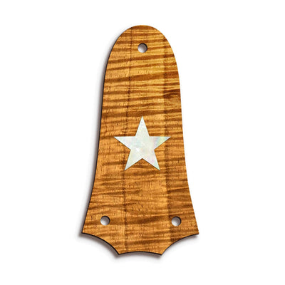 TaylorbyThalia Truss Rod Cover Custom Truss Rod Cover | Shape T3 - Fits 3 Hole Taylor Guitars Pearl Star / AAA Curly Koa