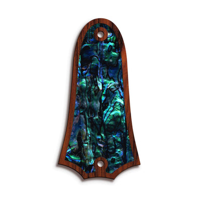 TaylorbyThalia Truss Rod Cover Custom Truss Rod Cover | Shape T4 - Fits 2 Hole Taylor Guitars Blue Abalone / Santos Rosewood