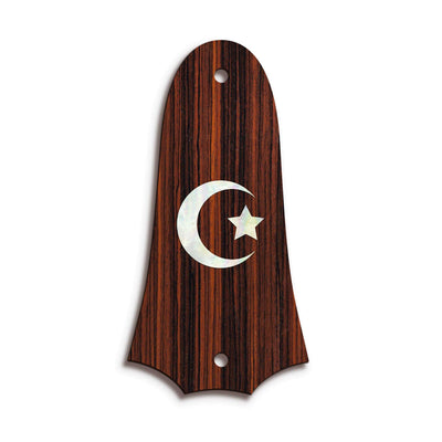 TaylorbyThalia Truss Rod Cover Custom Truss Rod Cover | Shape T4 - Fits 2 Hole Taylor Guitars Pearl Crescent Moon / Indian Rosewood