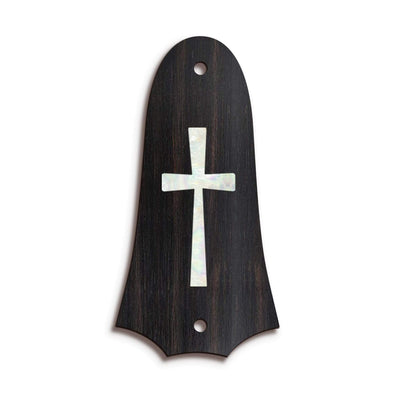 TaylorbyThalia Truss Rod Cover Custom Truss Rod Cover | Shape T4 - Fits 2 Hole Taylor Guitars Pearl Cross / Black Ebony