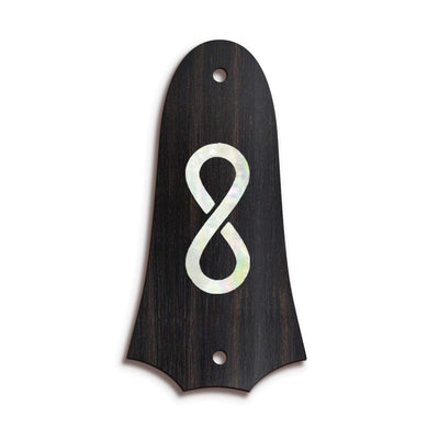 TaylorbyThalia Truss Rod Cover Custom Truss Rod Cover | Shape T4 - Fits 2 Hole Taylor Guitars Pearl Infinity / Black Ebony