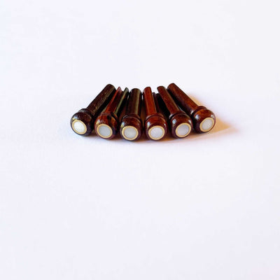 Thalia Bridge Pins Pearl Inlaid Cocobolo & Brass Bridge Pins