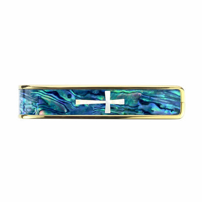 Thalia Capo Blue Abalone & Cross MOP | Capo 24K Gold / Bass (attach capo from top of neck)