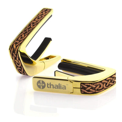 Thalia Capo Hawaiian Koa Celtic Knot | Deluxe Capo 24K Gold