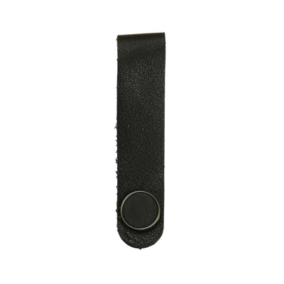 Thalia Leather Strap Tie Black Ebony | Leather Strap Tie