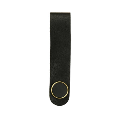 Thalia Leather Strap Tie Black Ebony | Leather Strap Tie Black / Gold / Headstock