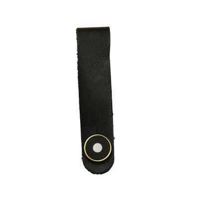 Thalia Leather Strap Tie Mother of Pearl & Black Ebony | Leather Strap Tie Black / Gold / Headstock