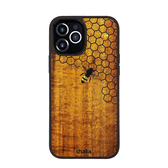 Thalia Phone Case AAA Curly Hawaiian Koa & Bee with Honeycomb | iPhone Case iPhone 12 Pro Max
