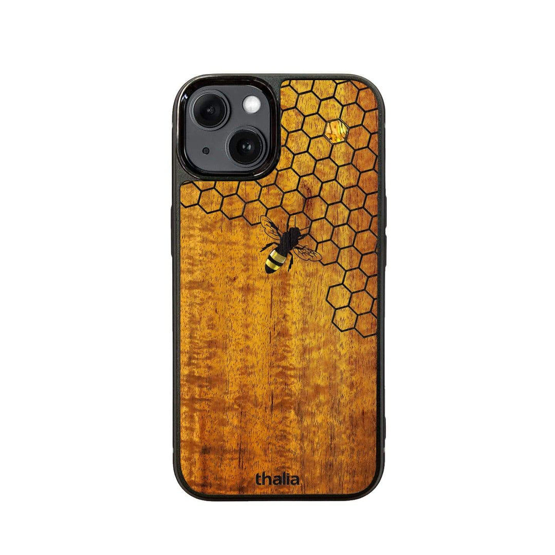 Thalia Phone Case AAA Curly Hawaiian Koa & Bee with Honeycomb | iPhone Case iPhone 13