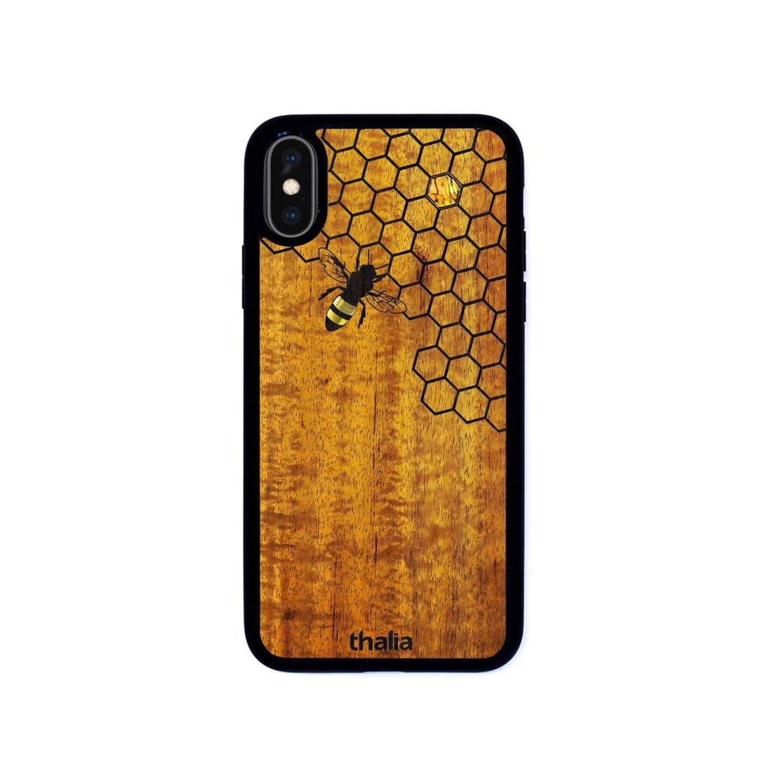 Thalia Phone Case AAA Curly Hawaiian Koa & Bee with Honeycomb | iPhone Case iPhone X/XS