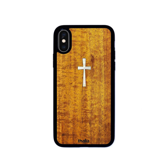 Thalia Phone Case AAA Curly Hawaiian Koa & Cross MOP | iPhone Case iPhone X/XS