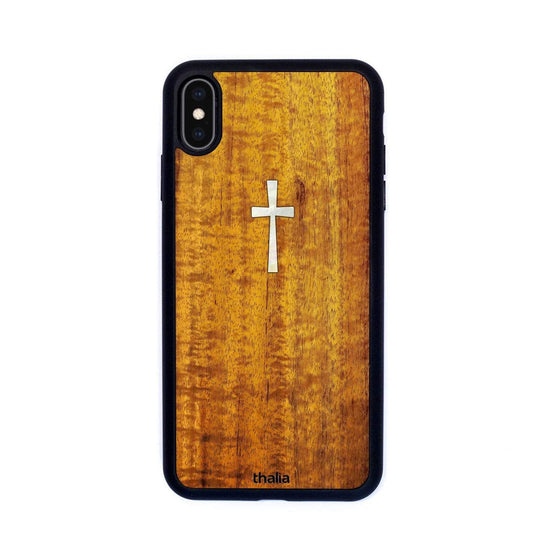 Thalia Phone Case AAA Curly Hawaiian Koa & Cross MOP | iPhone Case iPhone XS Max