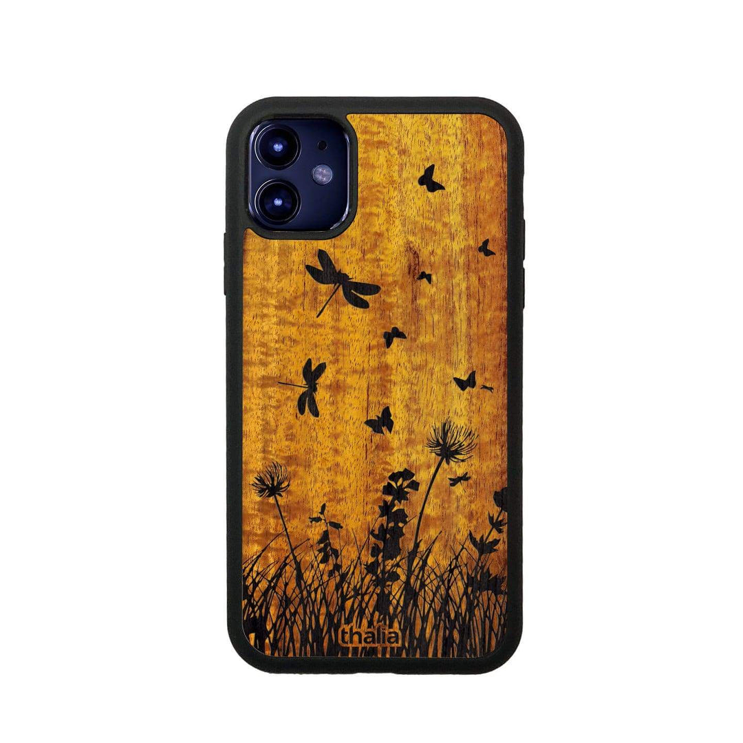 Thalia Phone Case AAA Grade Hawaiian Koa & Spring Meadow Engraving | iPhone Case iPhone 11