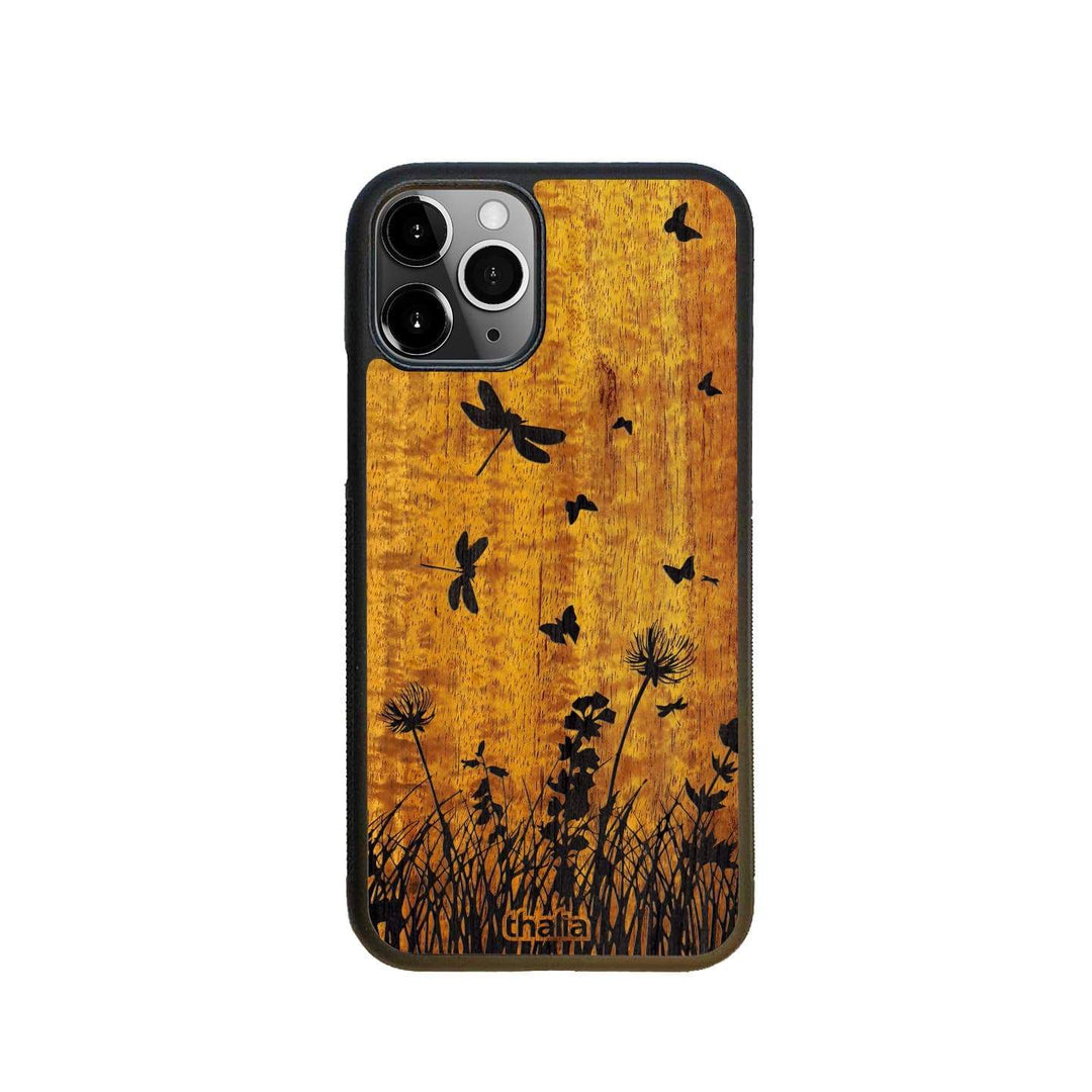 Thalia Phone Case AAA Grade Hawaiian Koa & Spring Meadow Engraving | iPhone Case iPhone 11 Pro