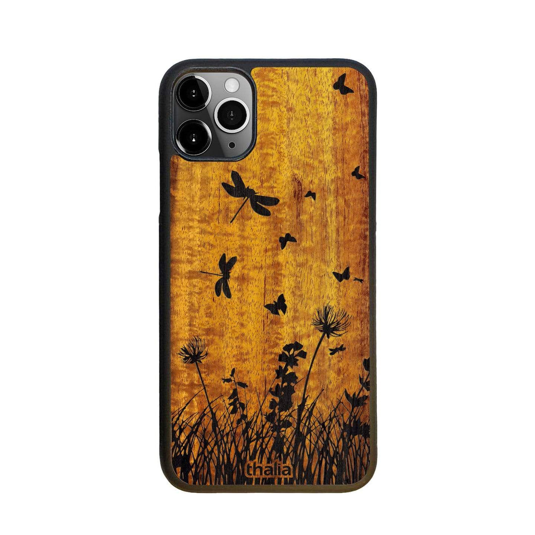 Thalia Phone Case AAA Grade Hawaiian Koa & Spring Meadow Engraving | iPhone Case iPhone 11 Pro Max