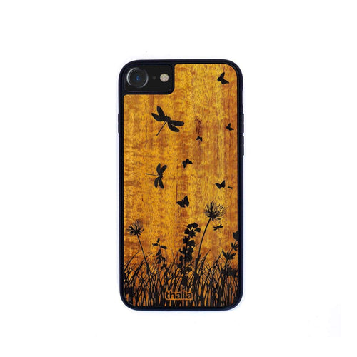 Thalia Phone Case AAA Grade Hawaiian Koa & Spring Meadow Engraving | iPhone Case iPhone 12 Pro Max