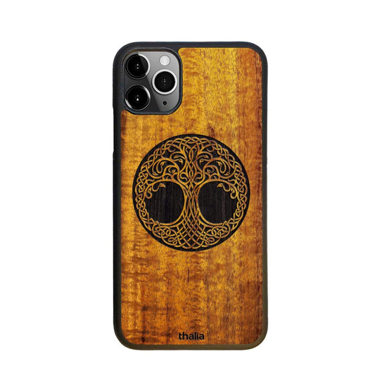 Thalia Phone Case Hawaiian Koa & Tree of Life Engraving | iPhone Case iPhone 11 Pro Max