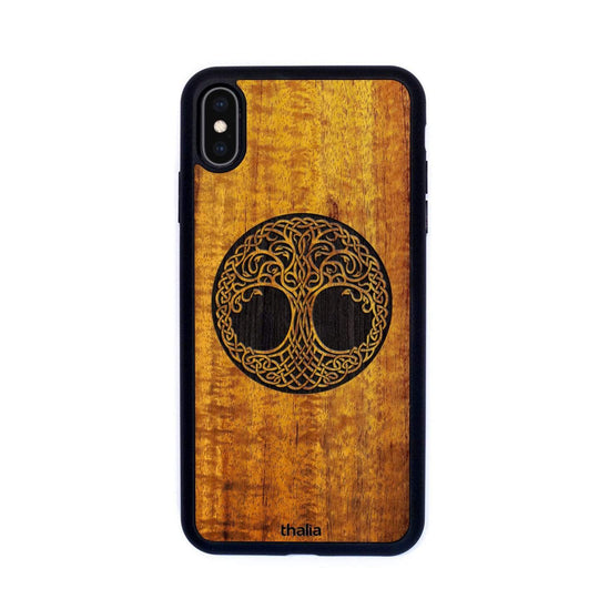 Thalia Phone Case Hawaiian Koa & Tree of Life Engraving | iPhone Case iPhone XS Max