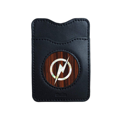 Thalia Phone Wallet Pearl Lightning Bolt | Leather Phone Wallet Indian Rosewood