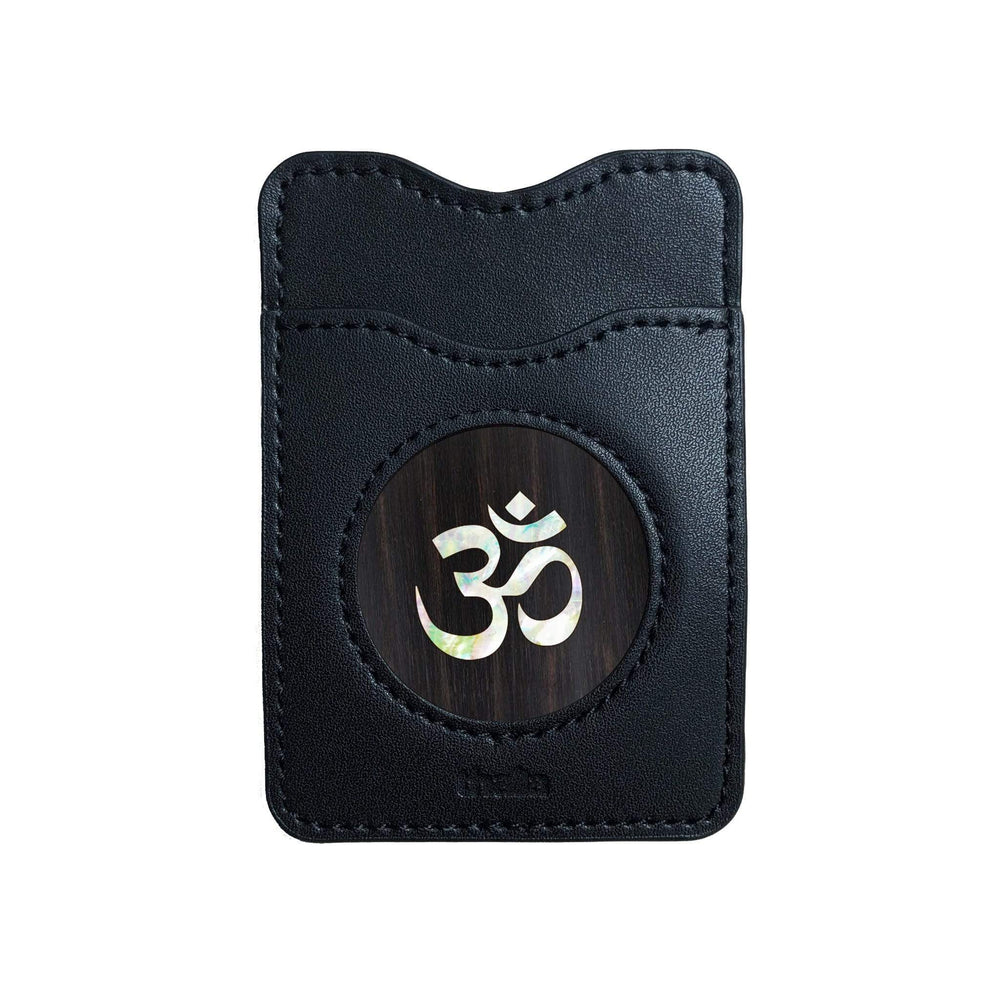 Thalia Phone Wallet Pearl OM | Leather Phone Wallet Black Ebony