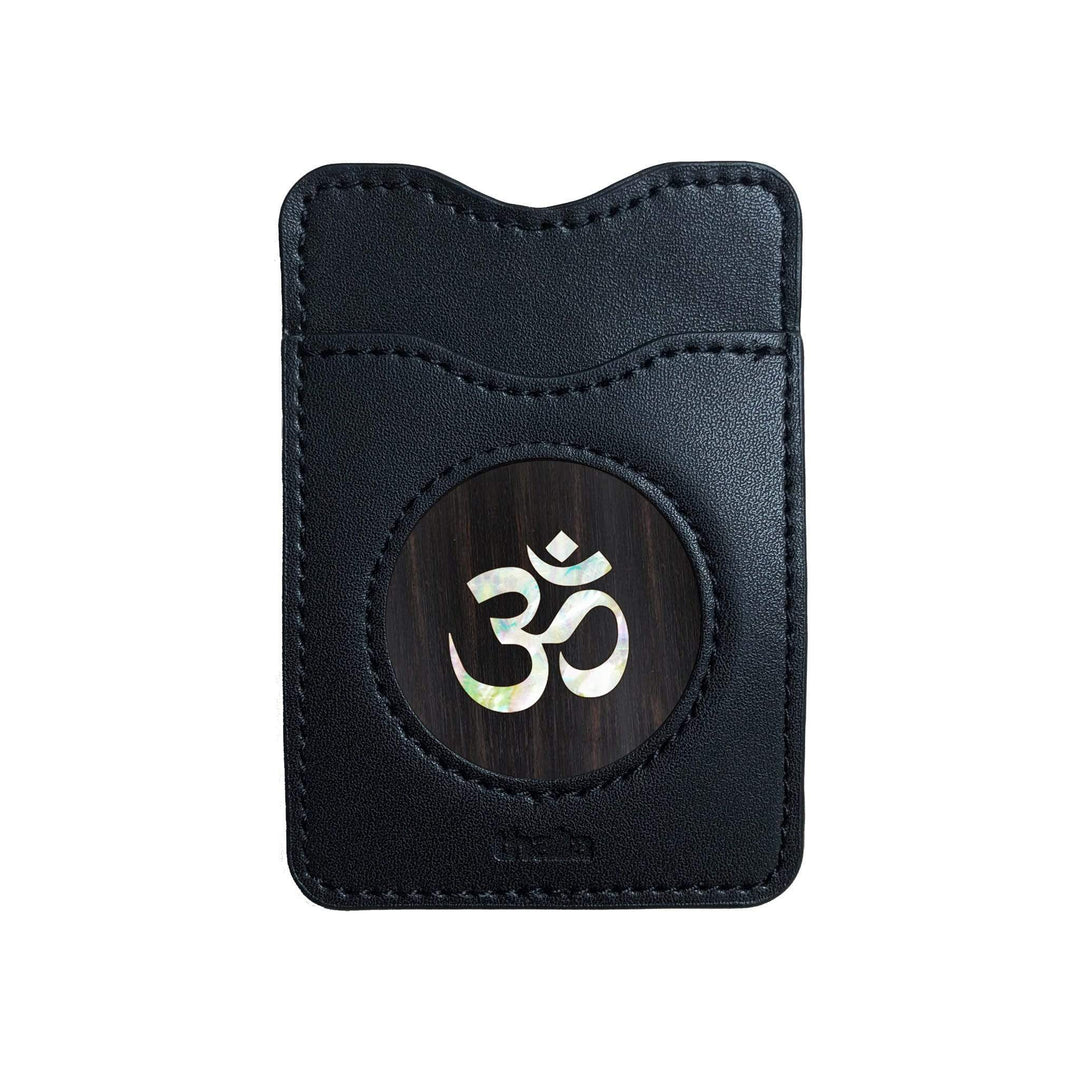 Thalia Phone Wallet Pearl OM | Leather Phone Wallet Black Ebony