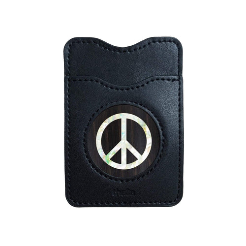 Pearl Peace Sign | Leather Phone Wallet