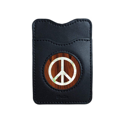 Thalia Phone Wallet Pearl Peace Sign | Leather Phone Wallet Santos Rosewood