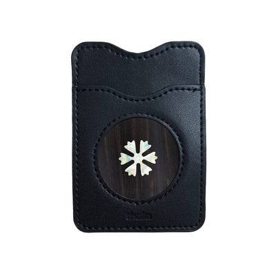 Thalia Phone Wallet Pearl Snowflake | Leather Phone Wallet Black Ebony
