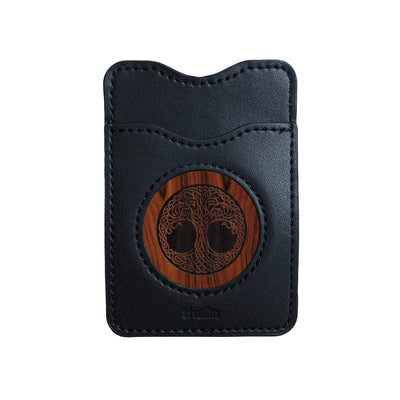 Thalia Phone Wallet Tree of Life Engraving | Leather Phone Wallet Santos Rosewood