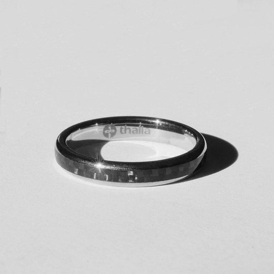 Thalia Ring Carbon Fibre | Tungsten Carbide Ring 4mm