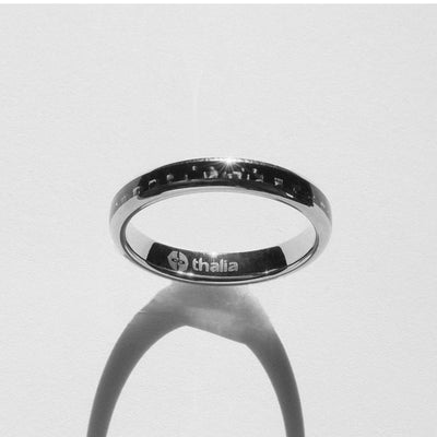 Thalia Ring Carbon Fibre | Tungsten Carbide Ring 4mm 5 / Chrome