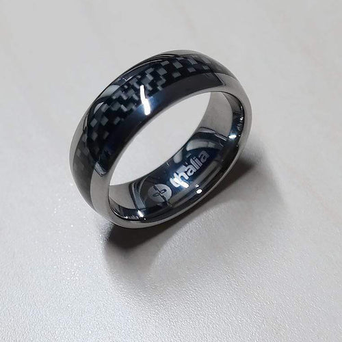 Thalia Ring Carbon Fibre | Tungsten Carbide Ring 8mm