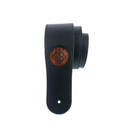 Thalia Strap Celtic Cross Engraving | Italian Leather Strap Santos Rosewood / Black / Standard