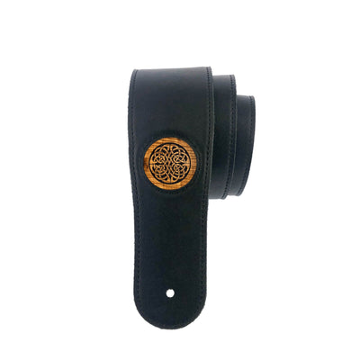 Thalia Strap Celtic Knot Engraving | Italian Leather Strap AAA Curly Koa / Black / Standard