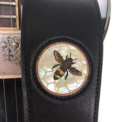 Thalia Strap Hawaiian Koa Bee & Vintage Pearl Honeycomb Inlay | Italian Leather Strap