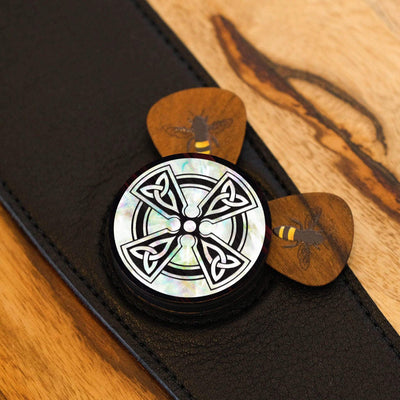 Thalia Strap Pearl Celtic Cross | Pick Puck Integrated Leather Strap
