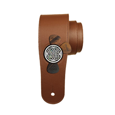 Thalia Strap Pearl Celtic Knot | Pick Puck Integrated Leather Strap Black Ebony / Brown / STANDARD
