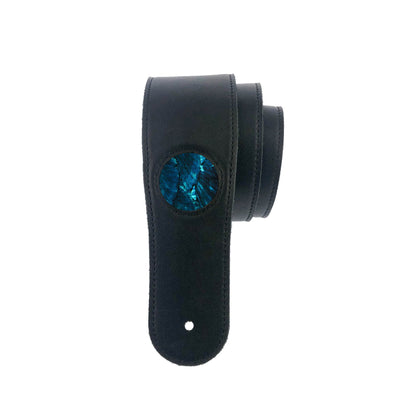 Thalia Strap Shell Inlay | Italian Leather Strap Black / Standard / Teal Angel Wing